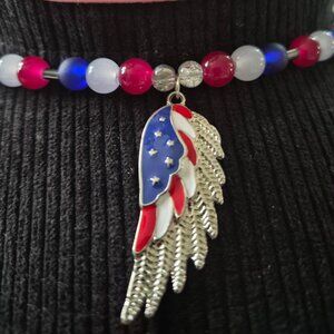 Patriotic Beaded Hat Band w/ USA Wing Charm – LoneStar Luxe Bands by Vee